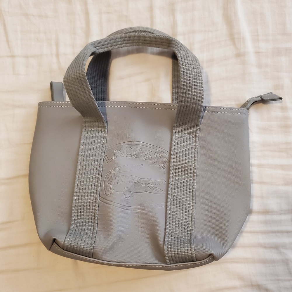 NWOT Lacoste Grey Zip Tote